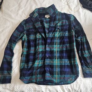 American Eagle Outfitters Mens Plaid Shirt in Blue and Green